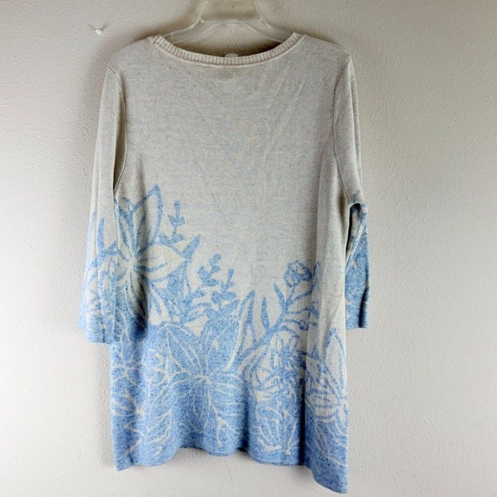 Soft Surroundings Womens Large Sweater Long Sleeve Knit Pullover Floral Artsy - Picture 5 of 9